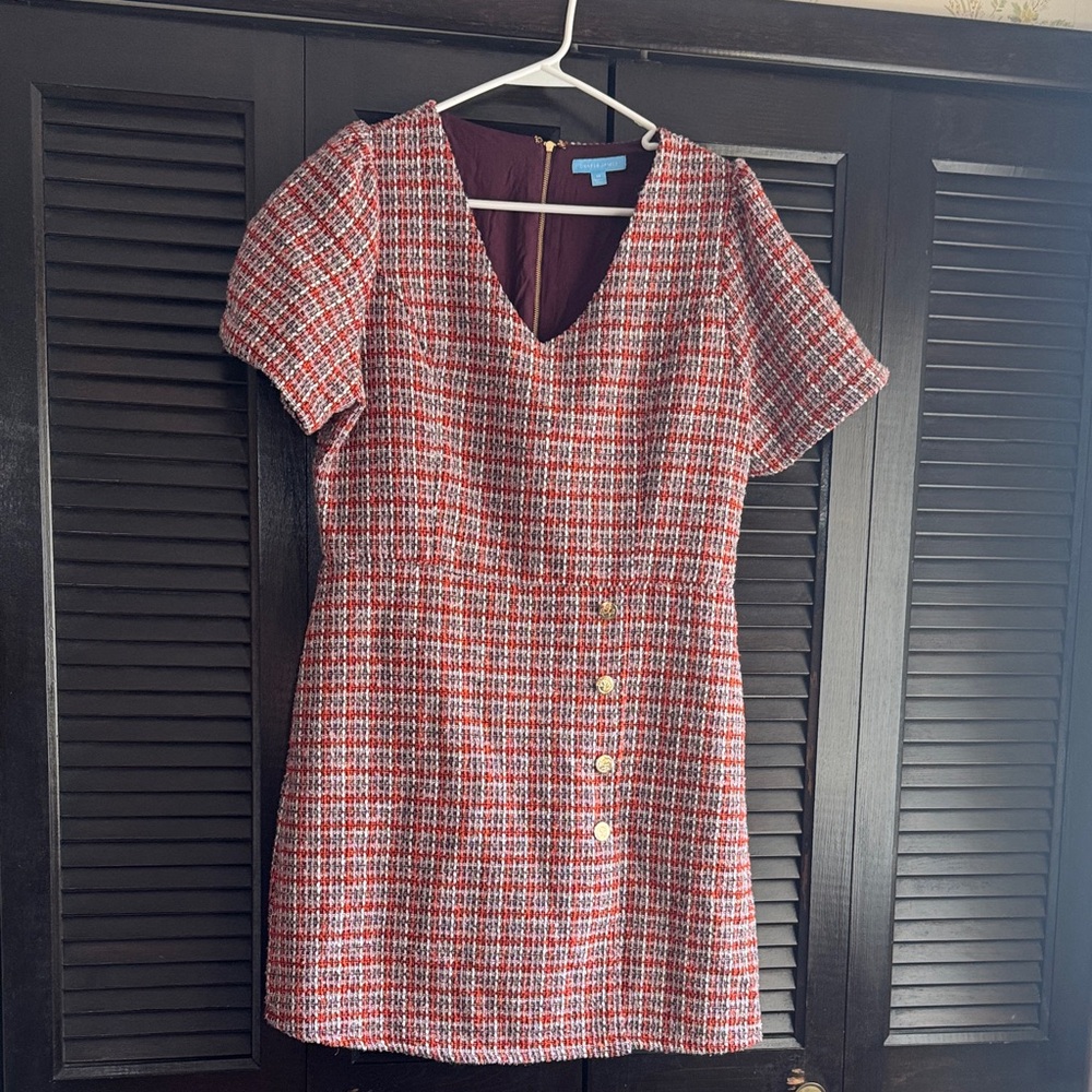 Draper James Red and White Checkered Mini Dress
